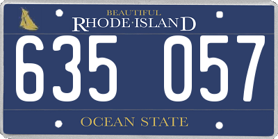 RI license plate 635057