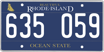 RI license plate 635059