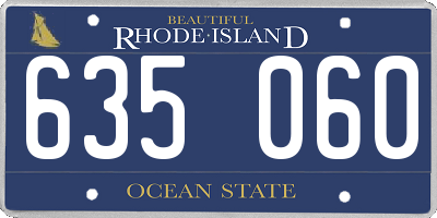 RI license plate 635060