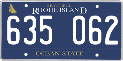 RI license plate 635062