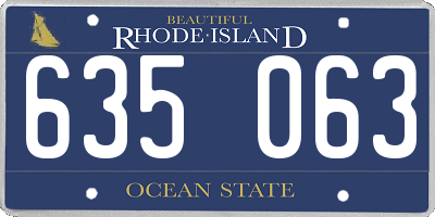 RI license plate 635063