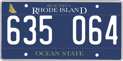 RI license plate 635064