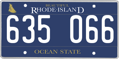 RI license plate 635066