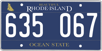 RI license plate 635067