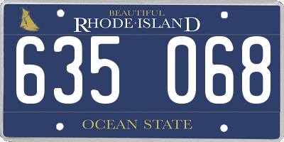 RI license plate 635068
