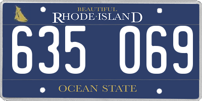 RI license plate 635069