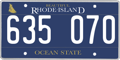 RI license plate 635070