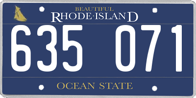 RI license plate 635071