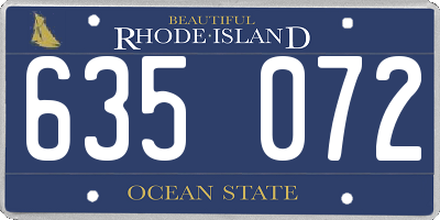 RI license plate 635072