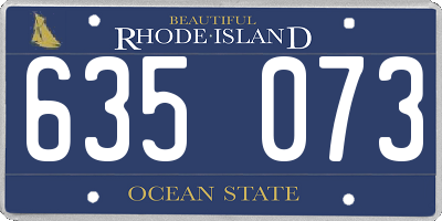 RI license plate 635073