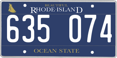 RI license plate 635074