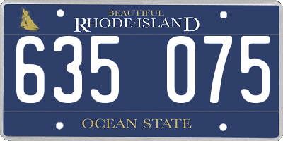 RI license plate 635075