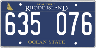 RI license plate 635076