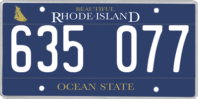 RI license plate 635077
