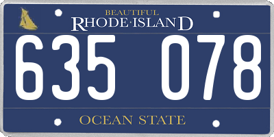 RI license plate 635078