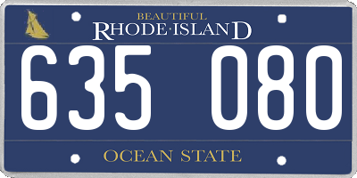 RI license plate 635080