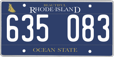 RI license plate 635083