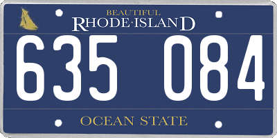 RI license plate 635084