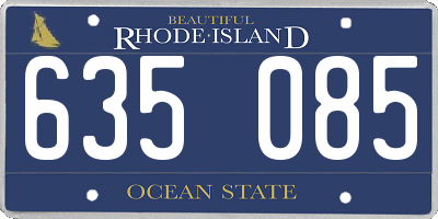 RI license plate 635085