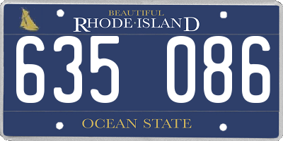 RI license plate 635086