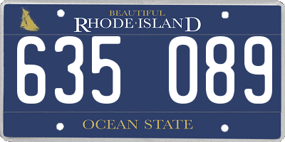 RI license plate 635089