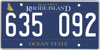 RI license plate 635092