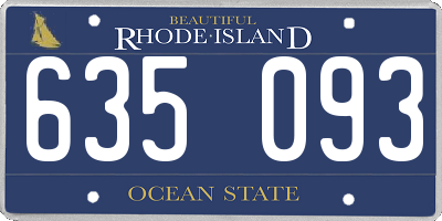 RI license plate 635093