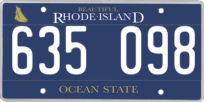 RI license plate 635098