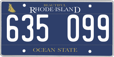 RI license plate 635099