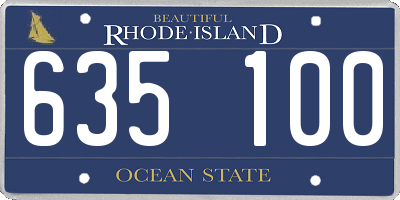 RI license plate 635100