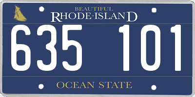 RI license plate 635101