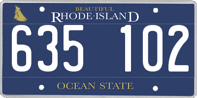 RI license plate 635102