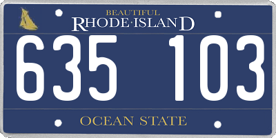 RI license plate 635103