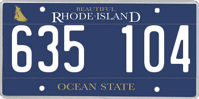 RI license plate 635104