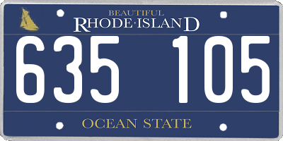 RI license plate 635105