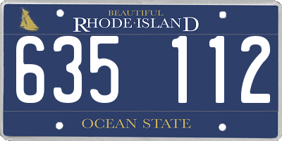 RI license plate 635112