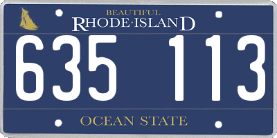 RI license plate 635113