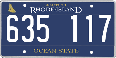 RI license plate 635117