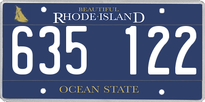 RI license plate 635122