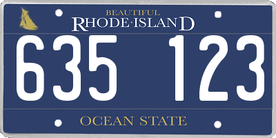 RI license plate 635123