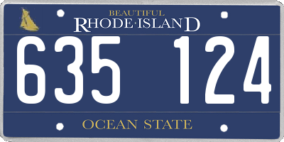 RI license plate 635124