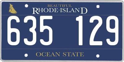 RI license plate 635129