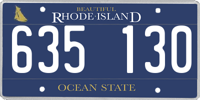 RI license plate 635130