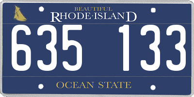 RI license plate 635133