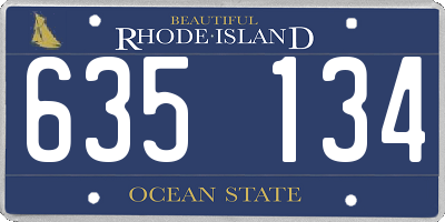 RI license plate 635134
