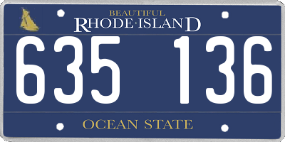 RI license plate 635136