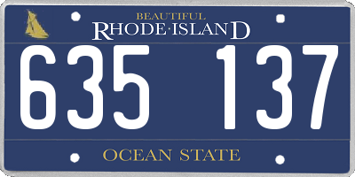 RI license plate 635137