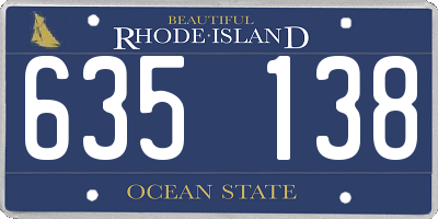 RI license plate 635138