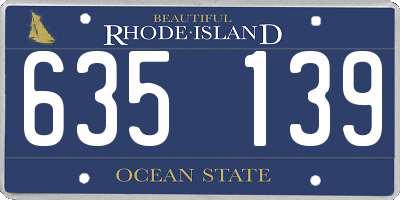 RI license plate 635139