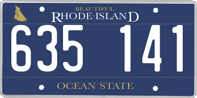 RI license plate 635141